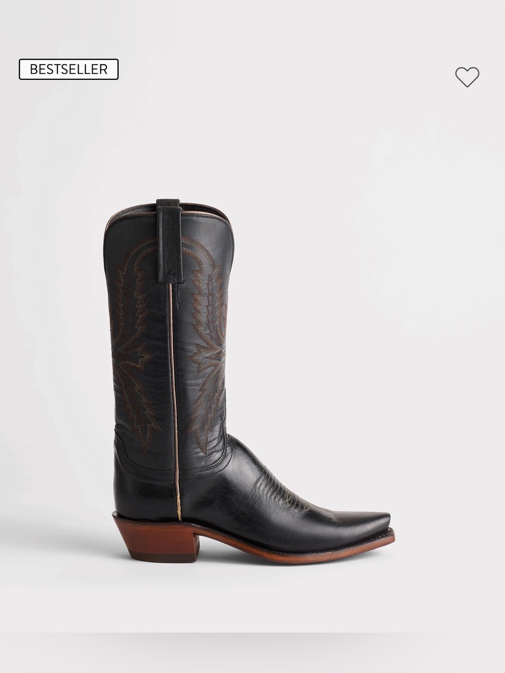 Lucchese Savannah Black Leather Western Boots Us 9 — image 2 of 8